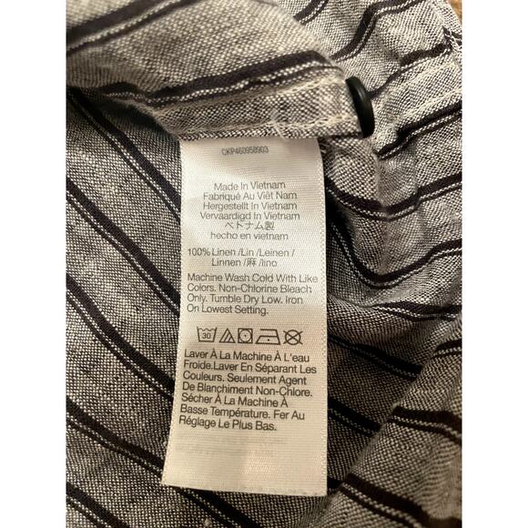 Madewell Gray Striped Casual Button Down Shirt - Picture 5 of 6